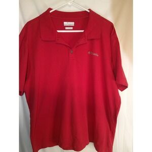 Columbia Regular Fit Polo Shirt Casual Short‎ Sleeve Red XL